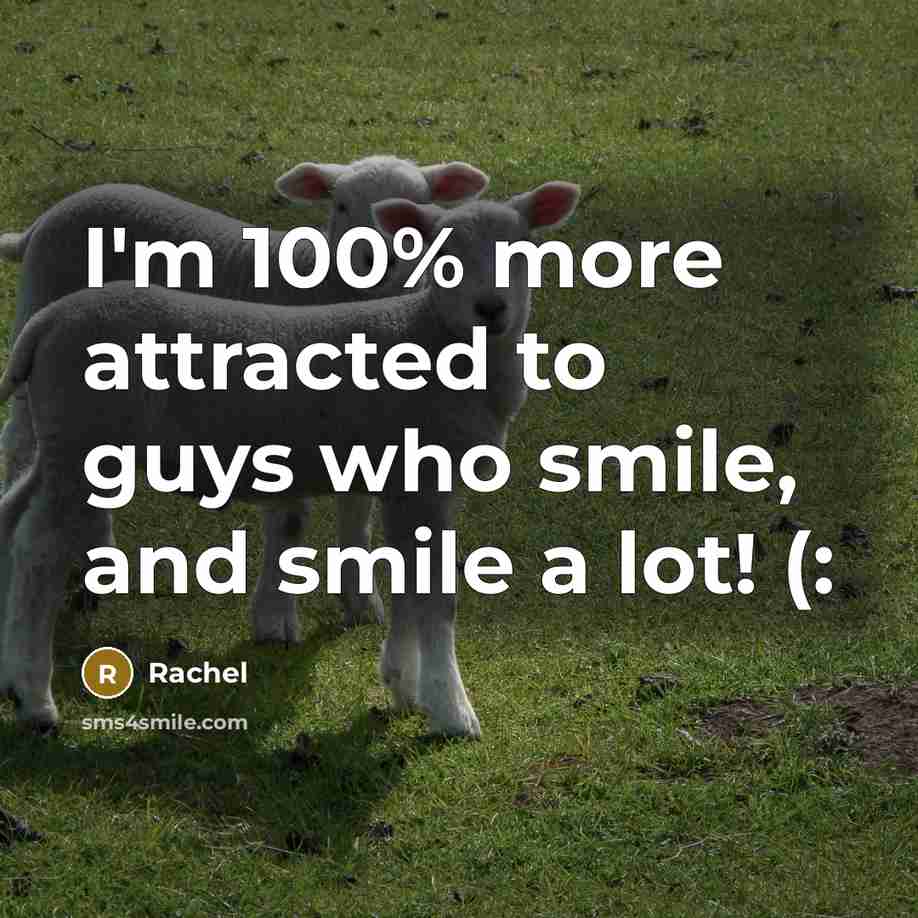 “I'm 100% more attracted to guys who smile, and smile…” quote by Rachel