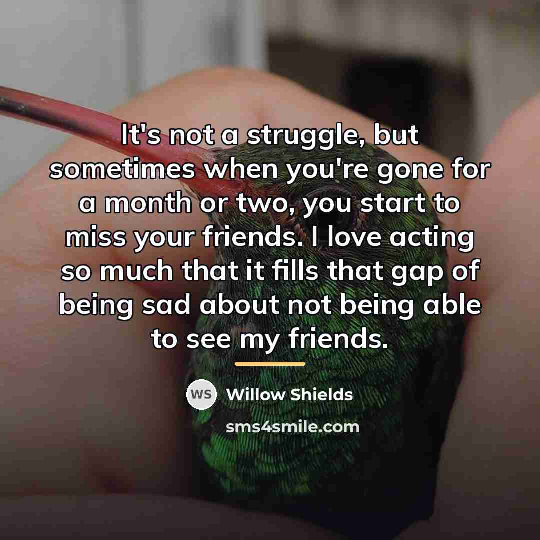 “It's not a struggle, but sometimes when you're gone for…” quote by Willow Shields