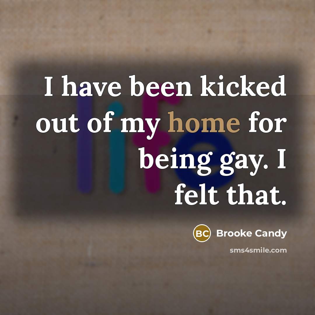 “I have been kicked out of my home for being gay. I felt that.” quote by Brooke Candy