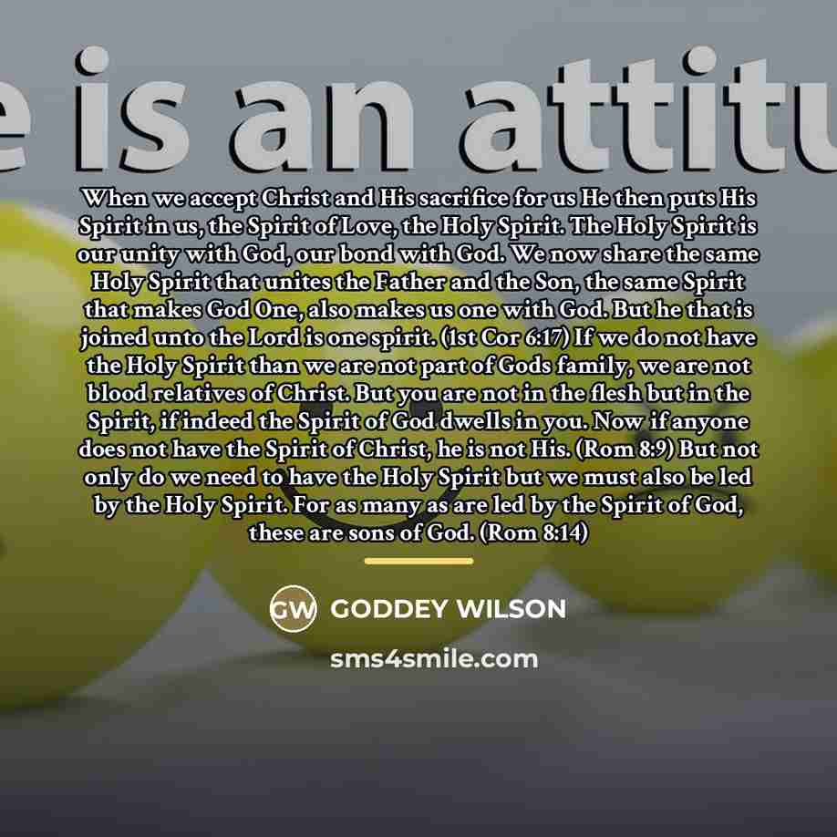 “When we accept Christ and His sacrifice for us He…” quote by GODDEY WILSON