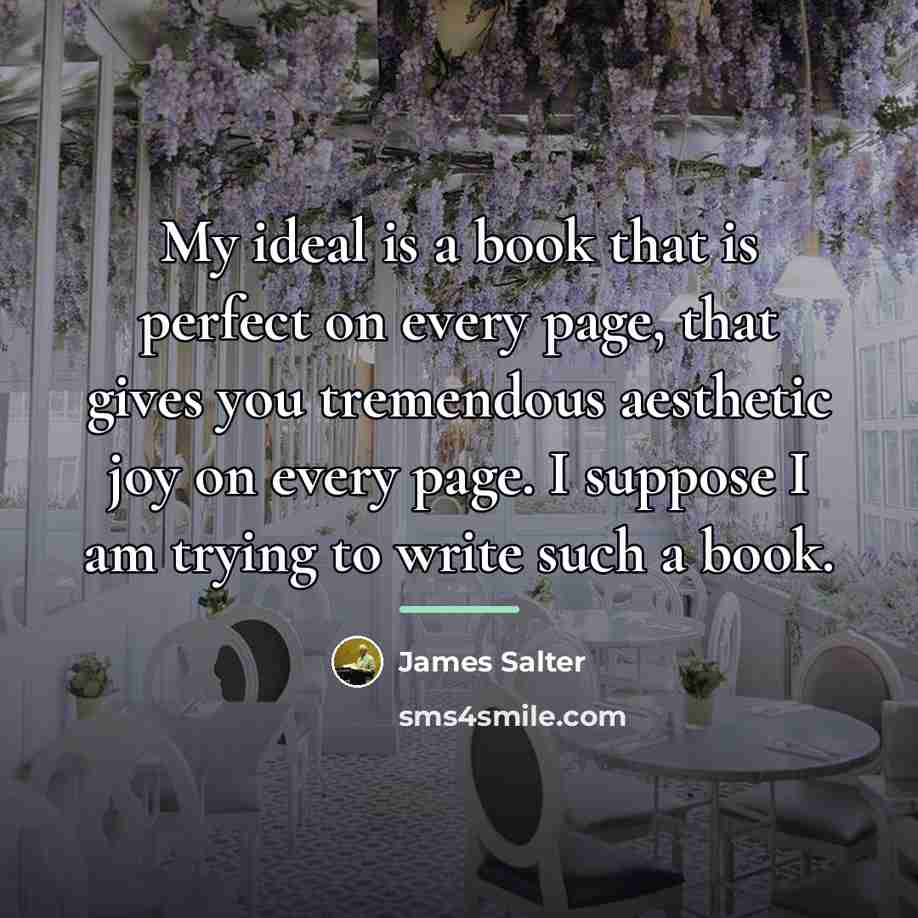 “My ideal is a book that is perfect on every…” quote by James Salter