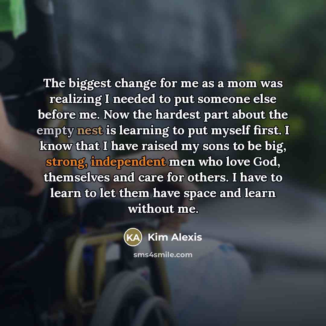 “The biggest change for me as a mom was realizing…” quote by Kim Alexis
