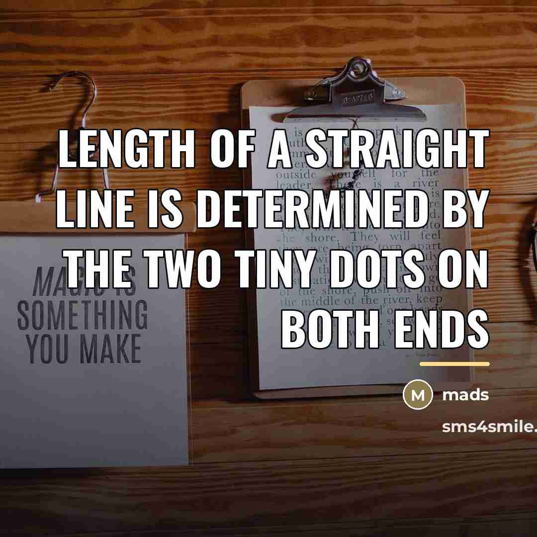 “Length of a straight line is determined by the two…” quote by Mads