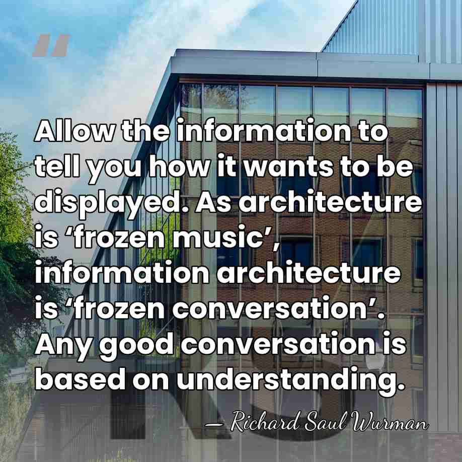 Allow the information to tell you how it wants to be displayed.&hellip; - Richard Saul Wurman