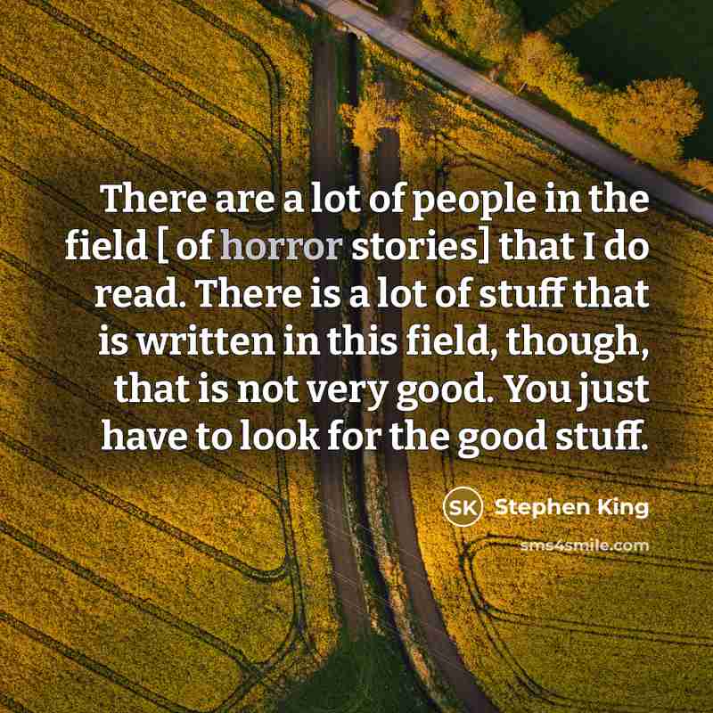 “There are a lot of people in the field […” quote by Stephen King