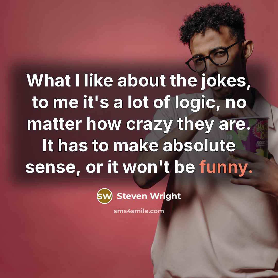 “What I like about the jokes, to me it's a…” quote by Steven Wright