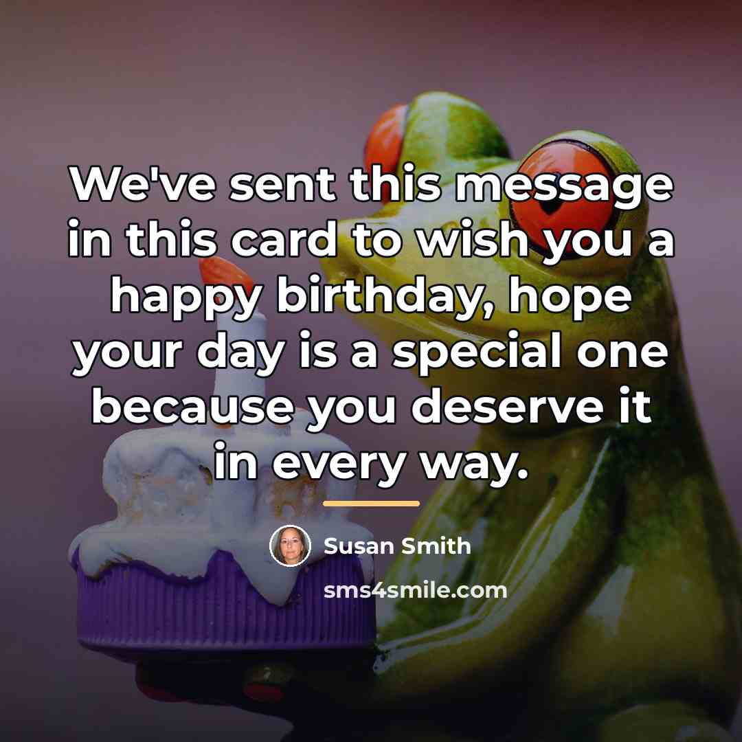 “We've sent this message in this card to wish you…” quote by Susan Smith