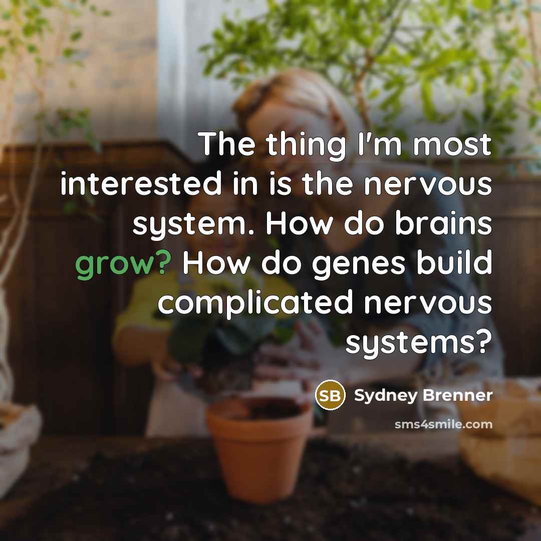 “The thing I'm most interested in is the nervous system.…” quote by Sydney Brenner
