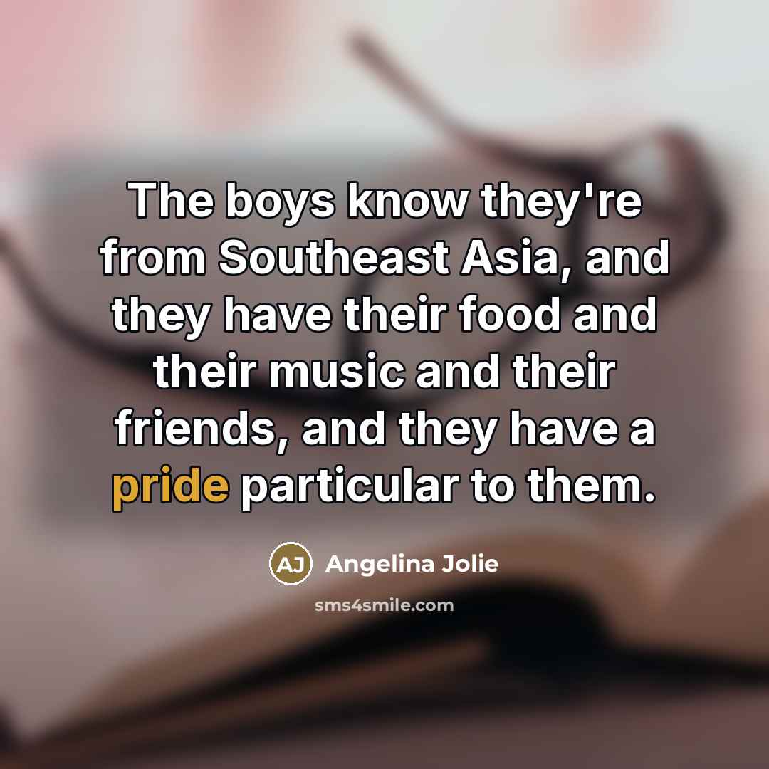 “The boys know they're from Southeast Asia, and they have…” quote by Angelina Jolie