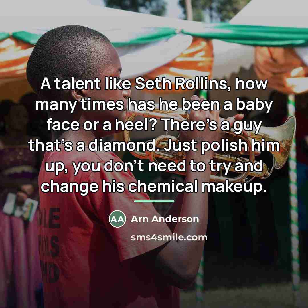 “A talent like Seth Rollins, how many times has he…” quote by Arn Anderson