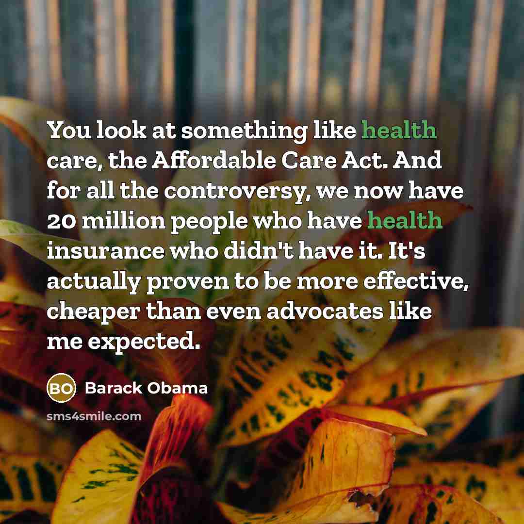 “You look at something like health care, the Affordable Care…” quote by Barack Obama