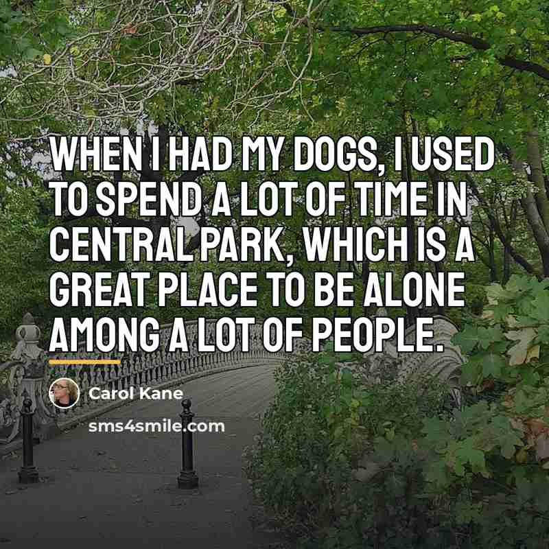 “When I had my dogs, I used to spend a…” quote by Carol Kane
