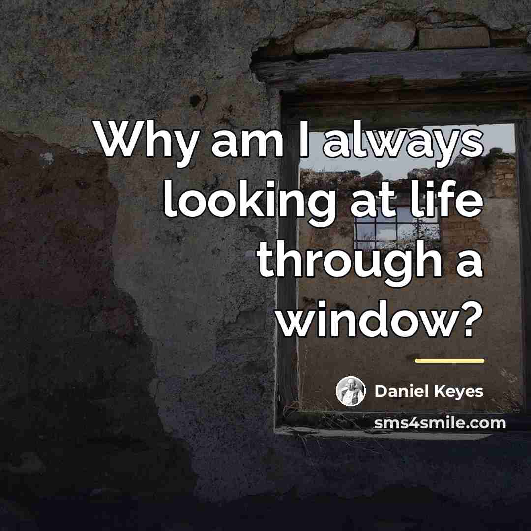 “Why am I always looking at life through a window?…” quote by Daniel Keyes