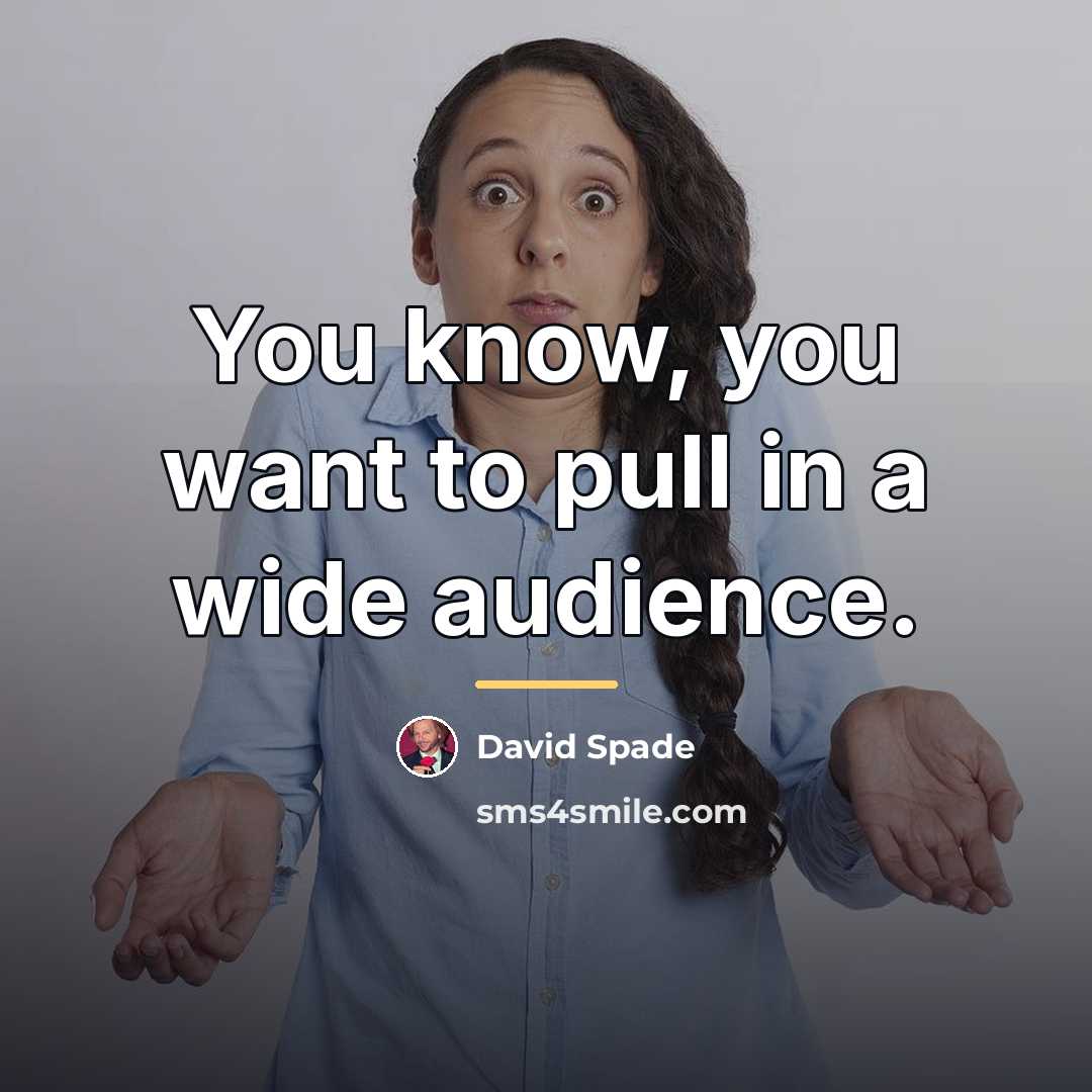 “You know, you want to pull in a wide audience.…” quote by David Spade