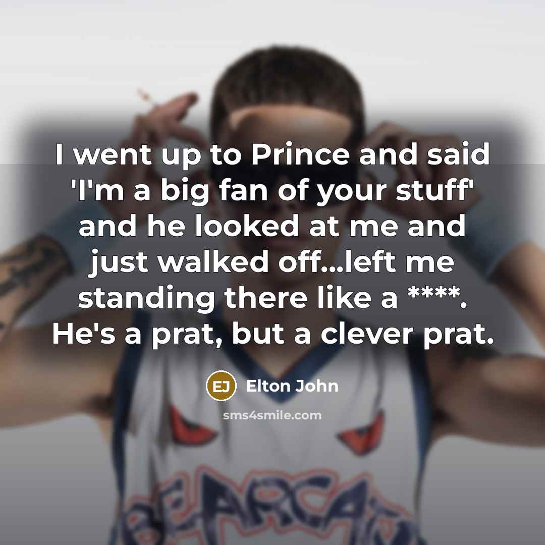 “I went up to Prince and said 'I'm a big…” quote by Elton John