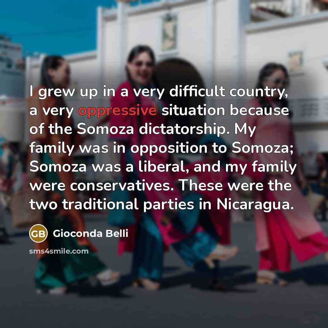“I grew up in a very difficult country, a very…” quote by Gioconda Belli