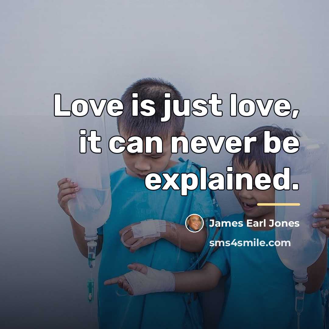 “Love is just love, it can never be explained.…” quote by James Earl Jones