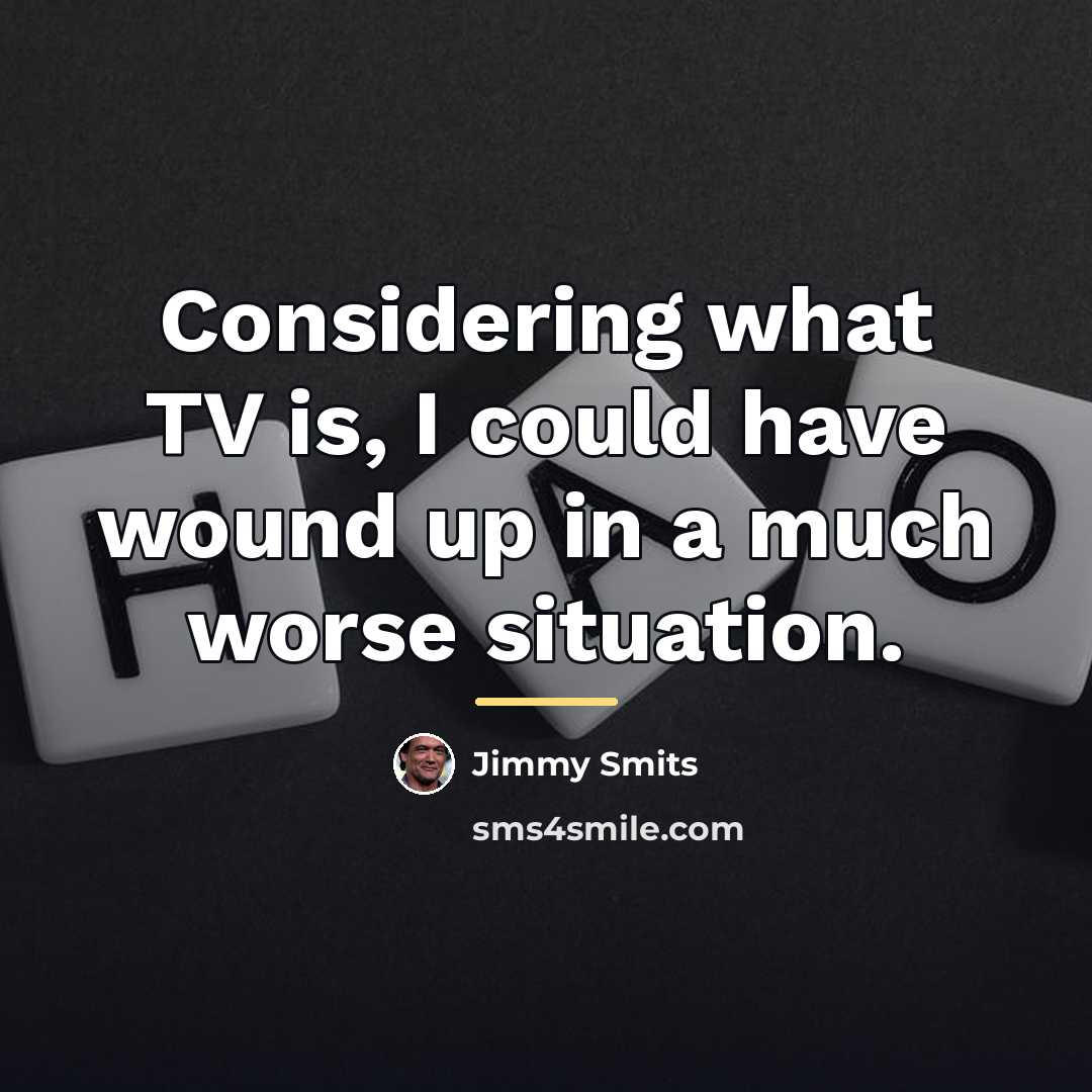 “Considering what TV is, I could have wound up in…” quote by Jimmy Smits