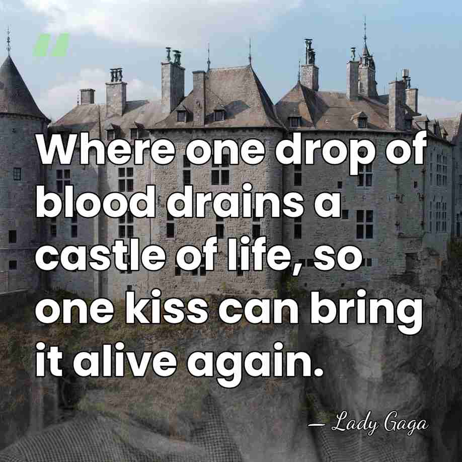 Where one drop of blood drains a castle of life, so one&hellip; - Lady Gaga