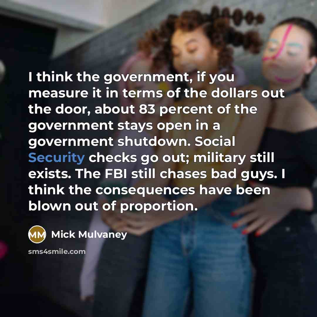 “I think the government, if you measure it in terms…” quote by Mick Mulvaney