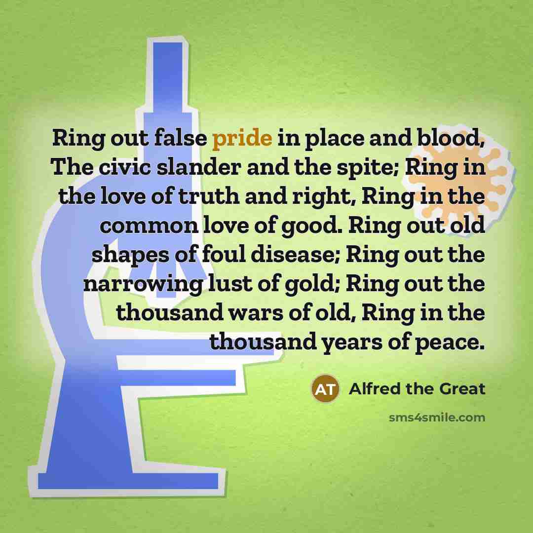 “Ring out false pride in place and blood, The civic…” quote by Alfred the Great
