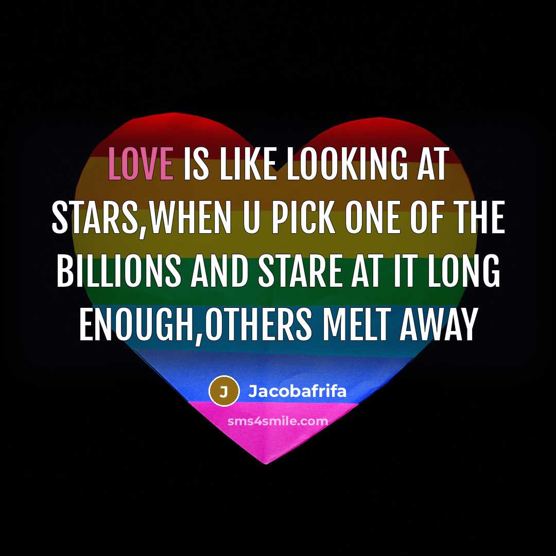 “Love is like looking at stars,when u pick one of…” quote by Jacobafrifa