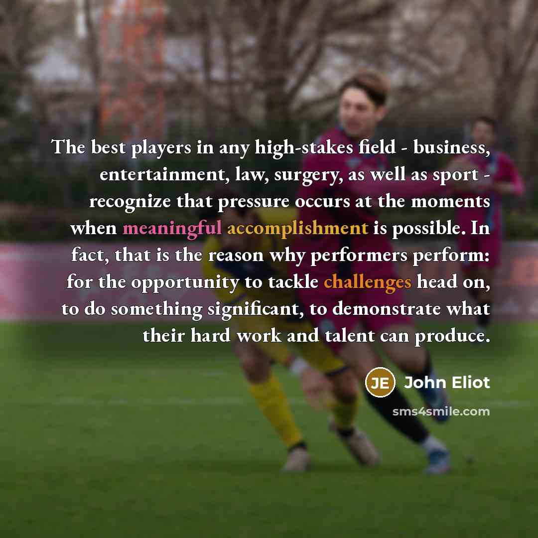 “The best players in any high-stakes field - business, entertainment,…” quote by John Eliot