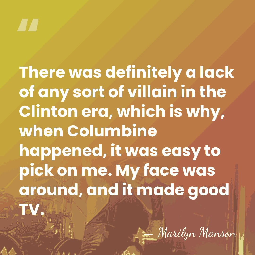There was definitely a lack of any sort of villain in the&hellip; - Marilyn Manson