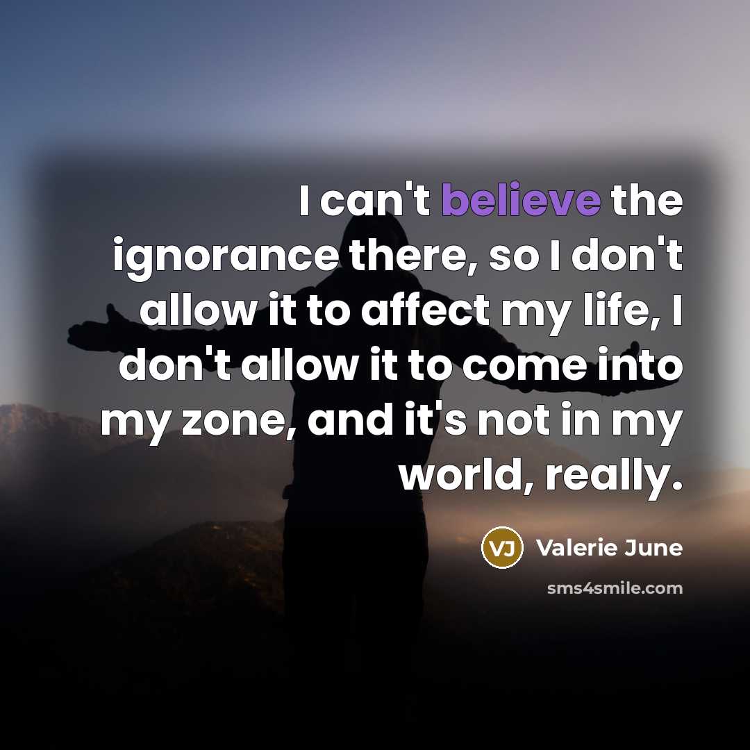 “I can't believe the ignorance there, so I don't allow…” quote by Valerie June