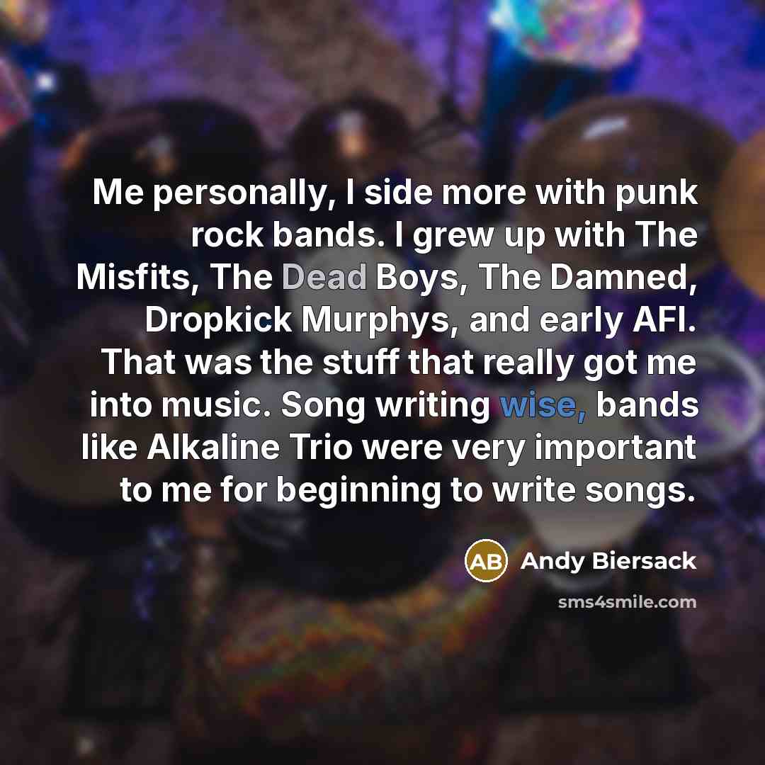 “Me personally, I side more with punk rock bands. I…” quote by Andy Biersack