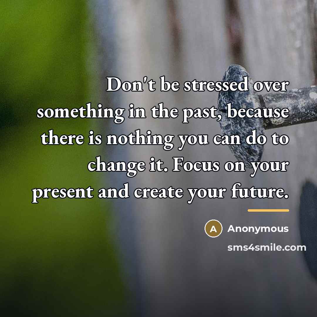 “Don't be stressed over something in the past, because there…” quote by Anonymous
