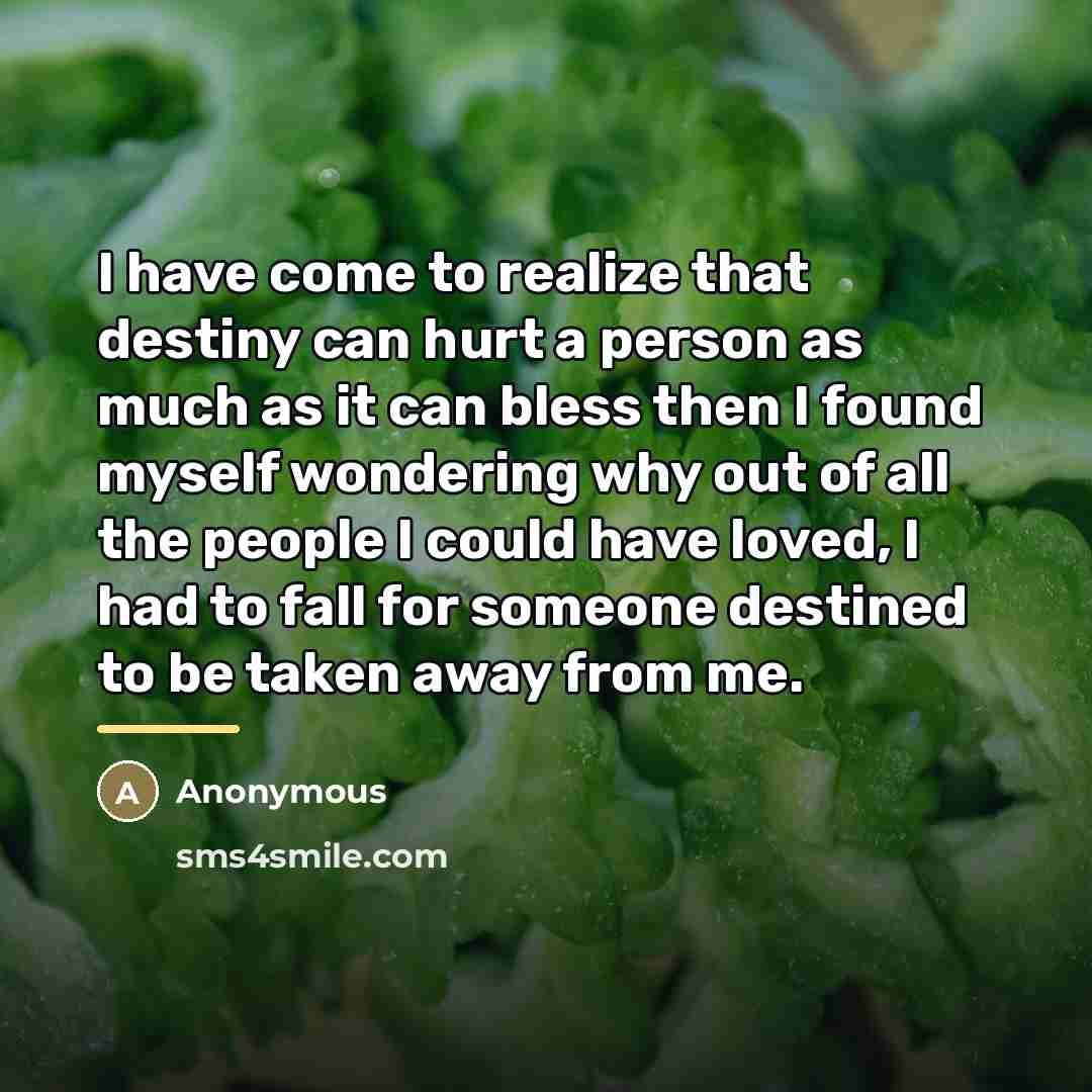 “I have come to realize that destiny can hurt a…” quote by Anonymous