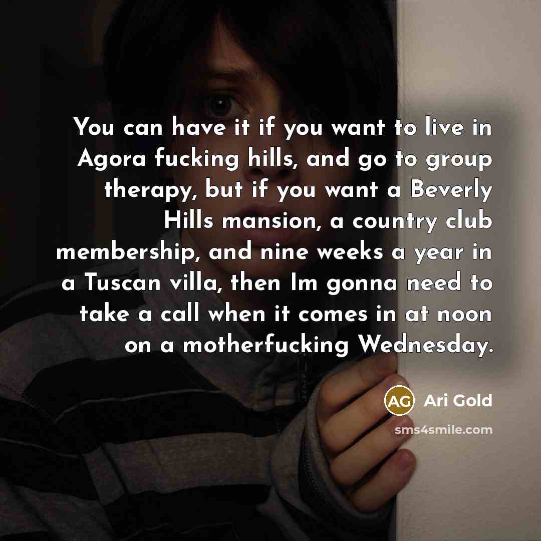 “You can have it if you want to live in…” quote by Ari Gold
