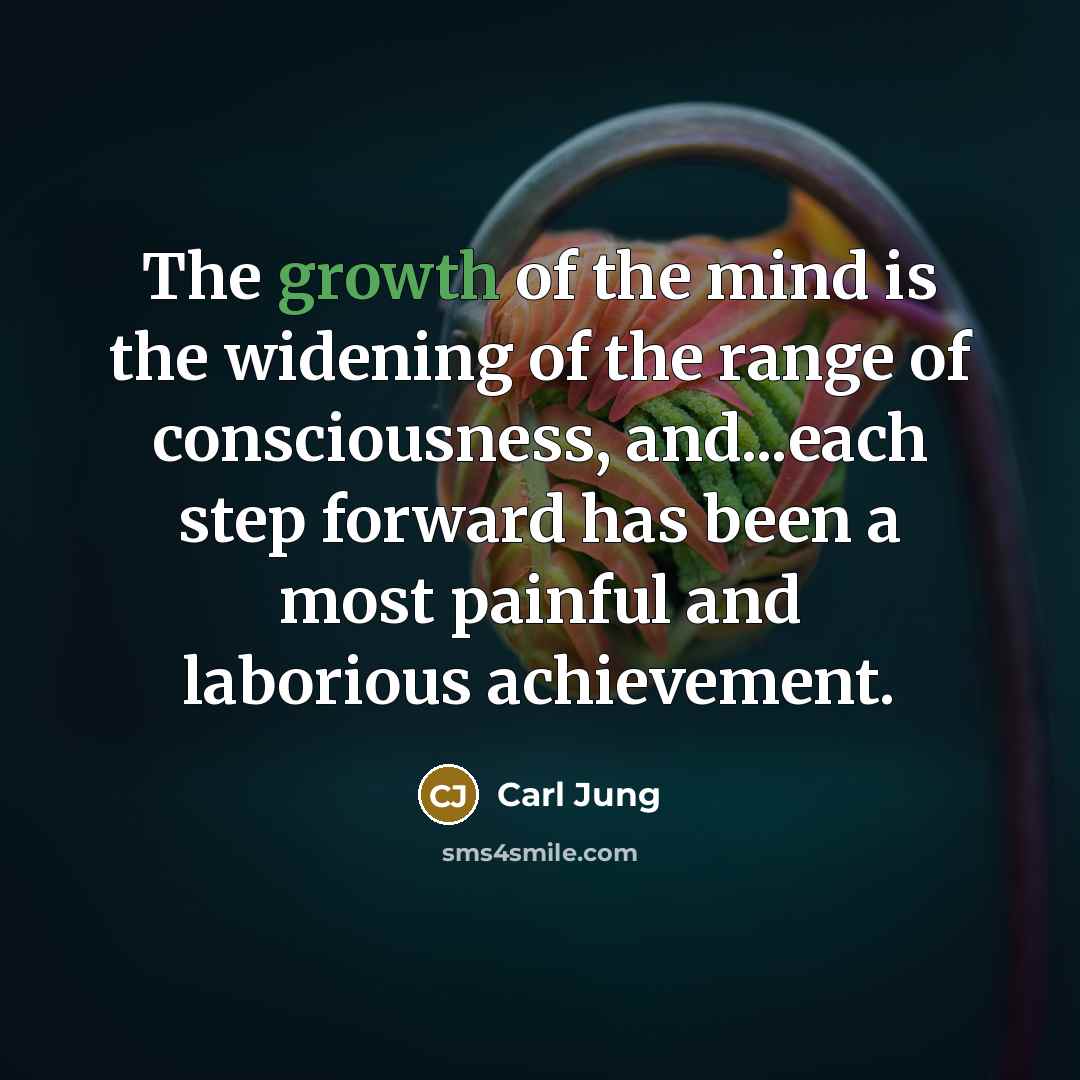 “The growth of the mind is the widening of the…” quote by Carl Jung