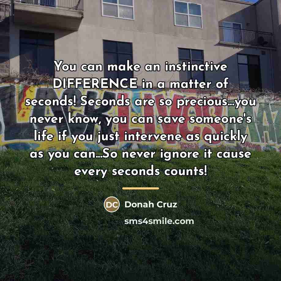 “You can make an instinctive DIFFERENCE in a matter of…” quote by Donah Cruz