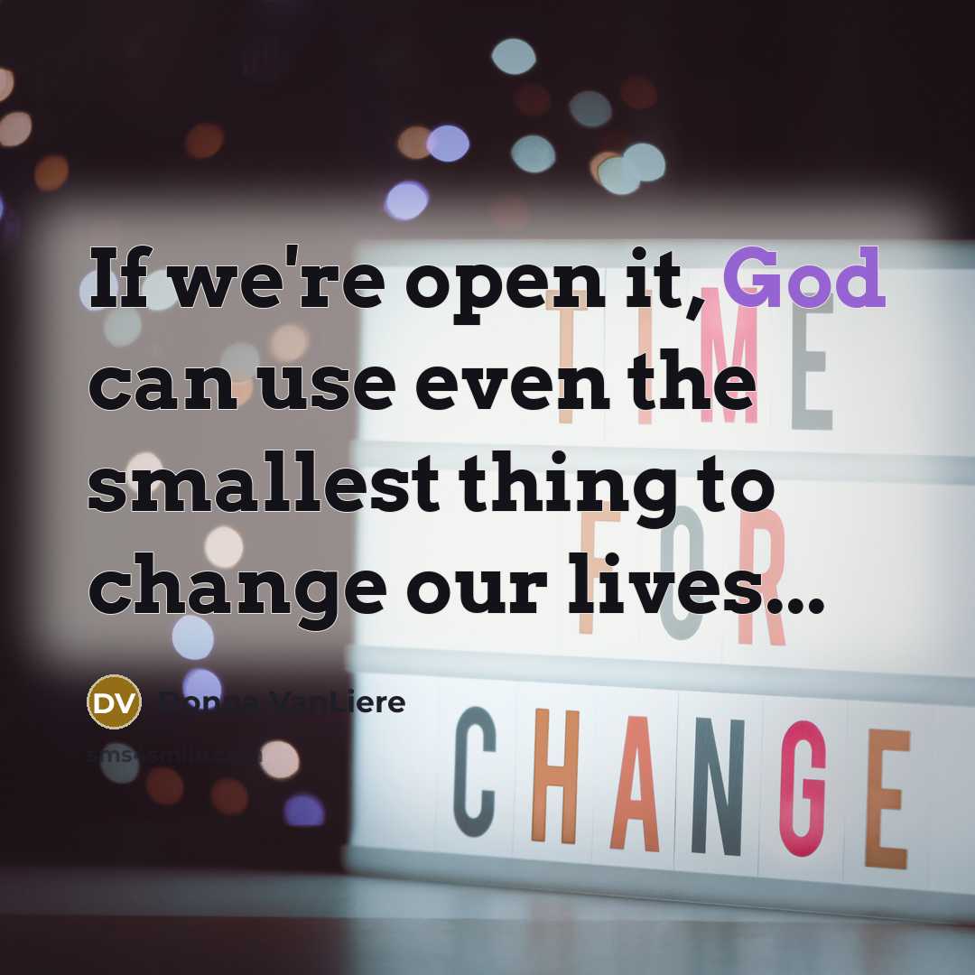 “If we're open it, God can use even the smallest…” quote by Donna VanLiere