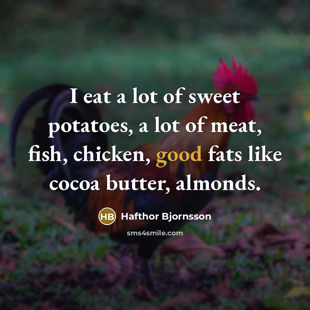“I eat a lot of sweet potatoes, a lot of…” quote by Hafthor Bjornsson