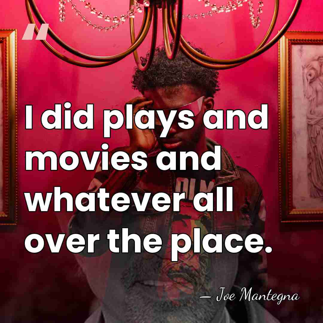 I did plays and movies and whatever all over the place. - Joe Mantegna