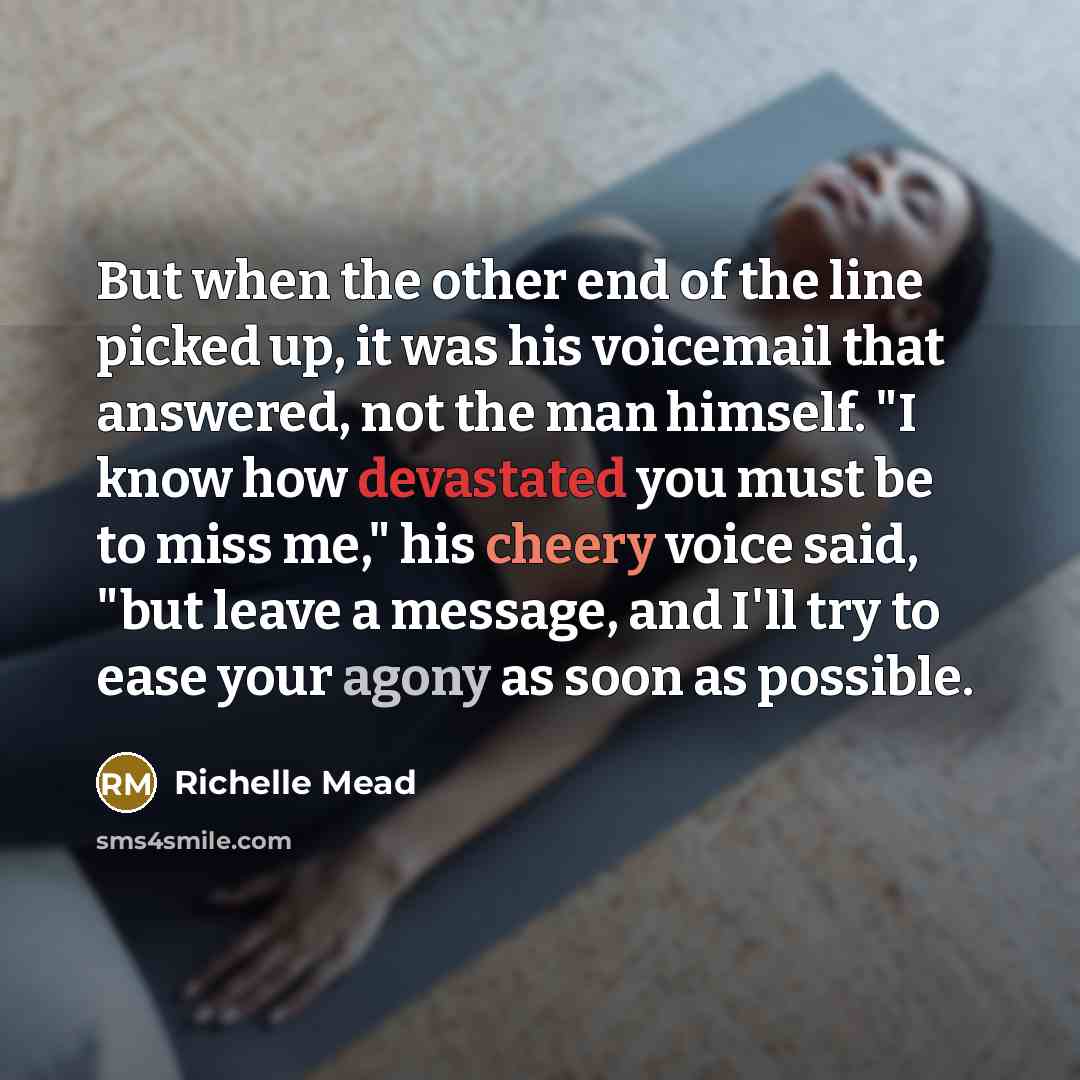 “But when the other end of the line picked up,…” quote by Richelle Mead