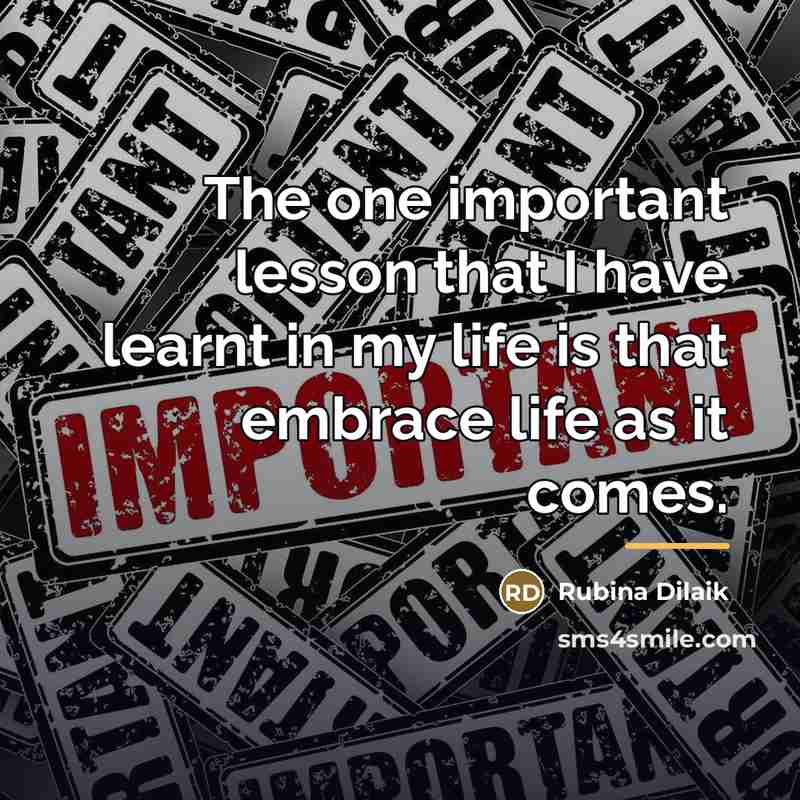 “The one important lesson that I have learnt in my…” quote by Rubina Dilaik