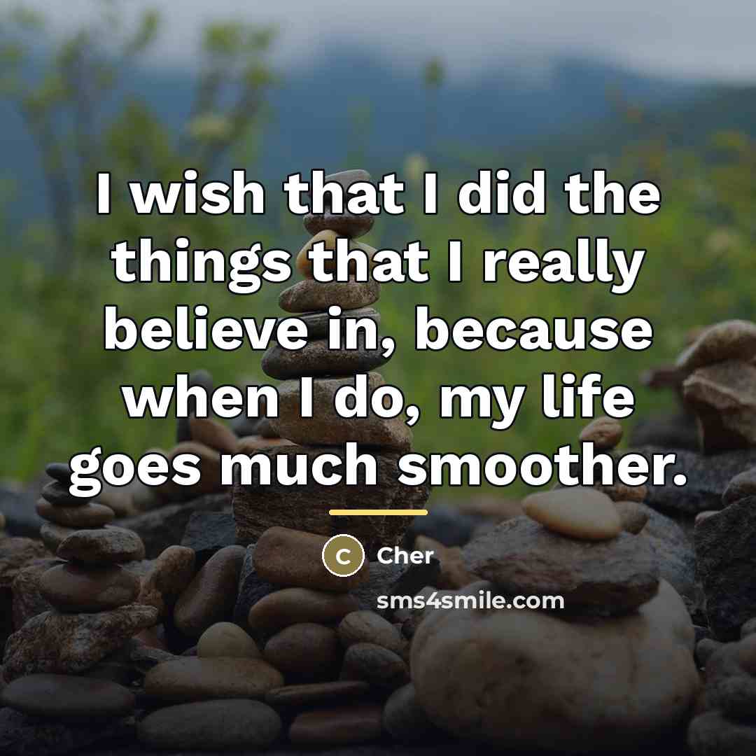 “I wish that I did the things that I really…” quote by Cher