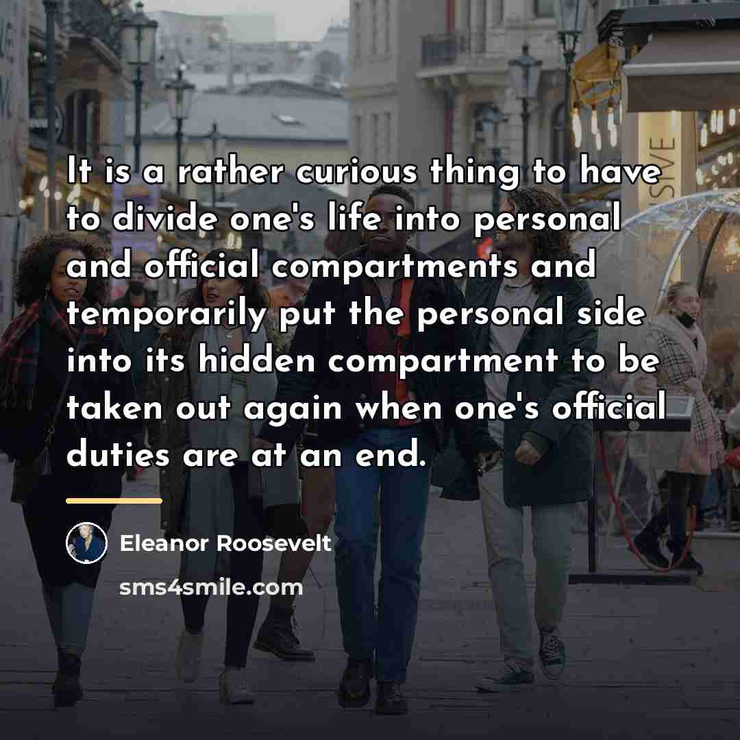 “It is a rather curious thing to have to divide…” quote by Eleanor Roosevelt