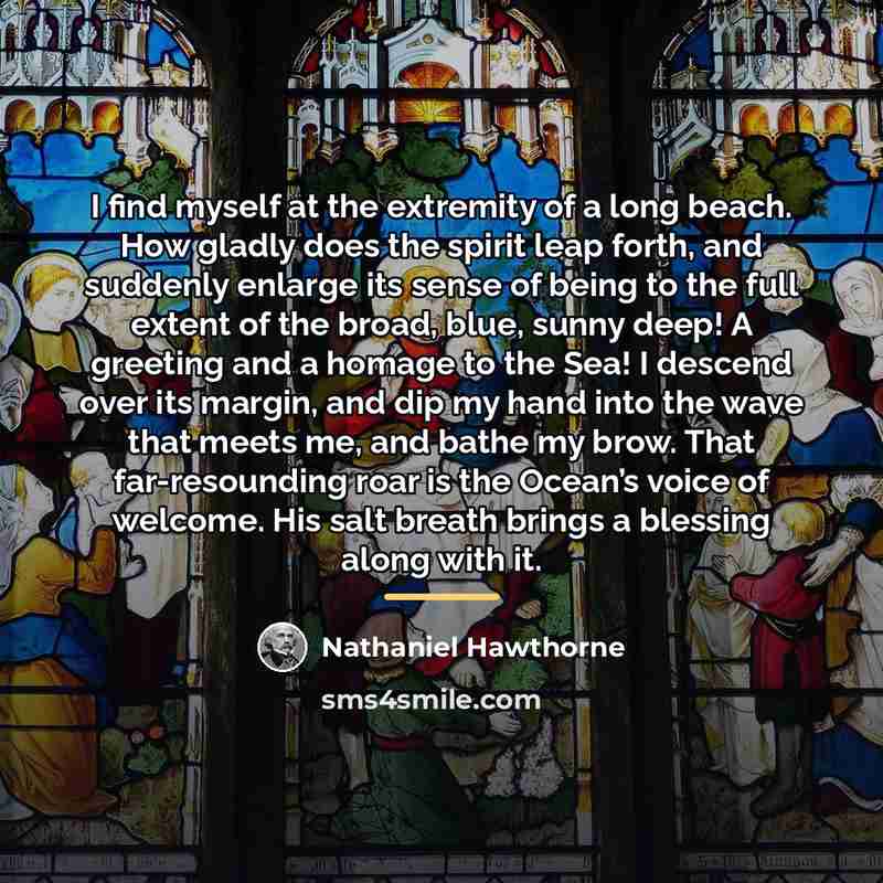 “I find myself at the extremity of a long beach.…” quote by Nathaniel Hawthorne