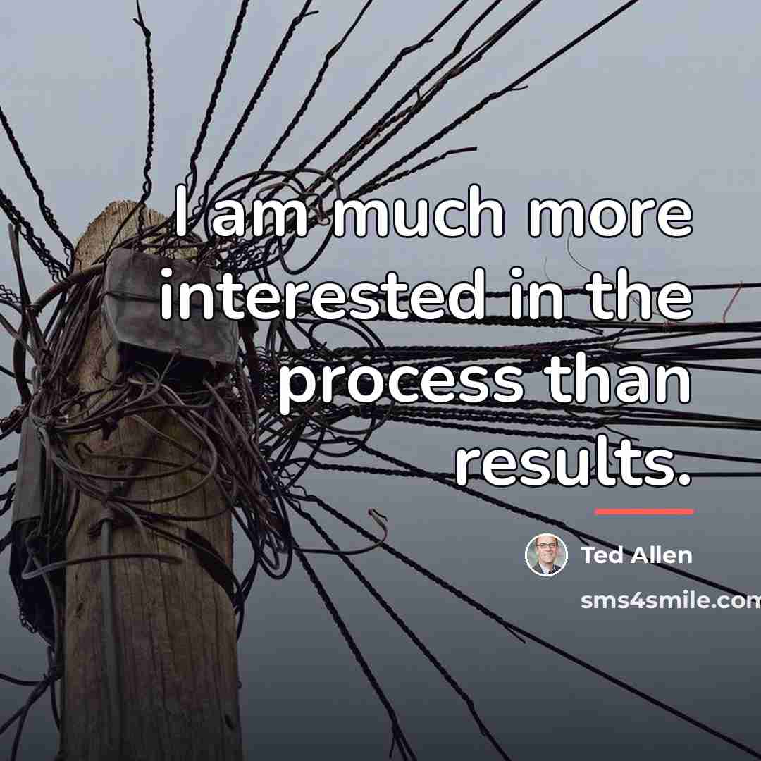 “I am much more interested in the process than results.…” quote by Ted Allen