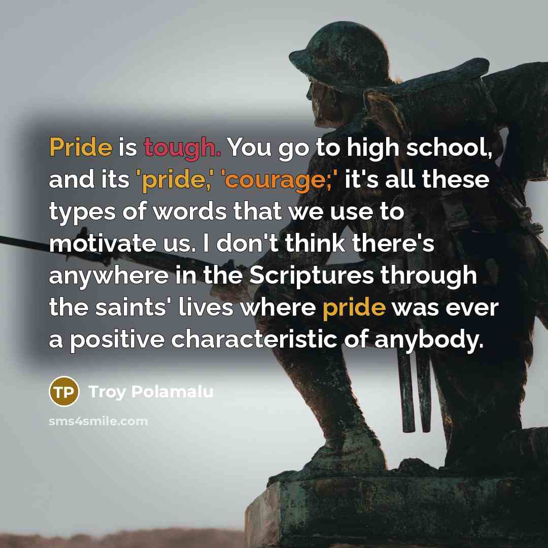“Pride is tough. You go to high school, and its…” quote by Troy Polamalu