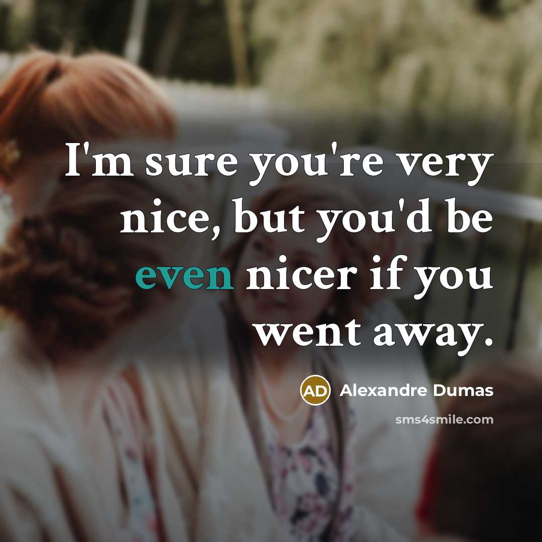 “I'm sure you're very nice, but you'd be even nicer…” quote by Alexandre Dumas
