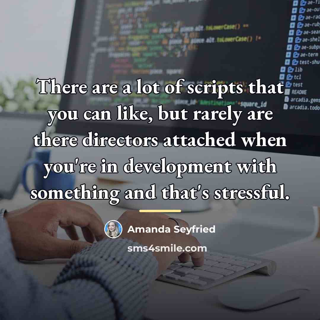 “There are a lot of scripts that you can like,…” quote by Amanda Seyfried