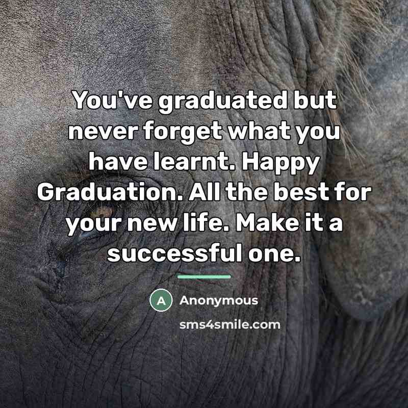 “You've graduated but never forget what you have learnt. Happy…” quote by Anonymous