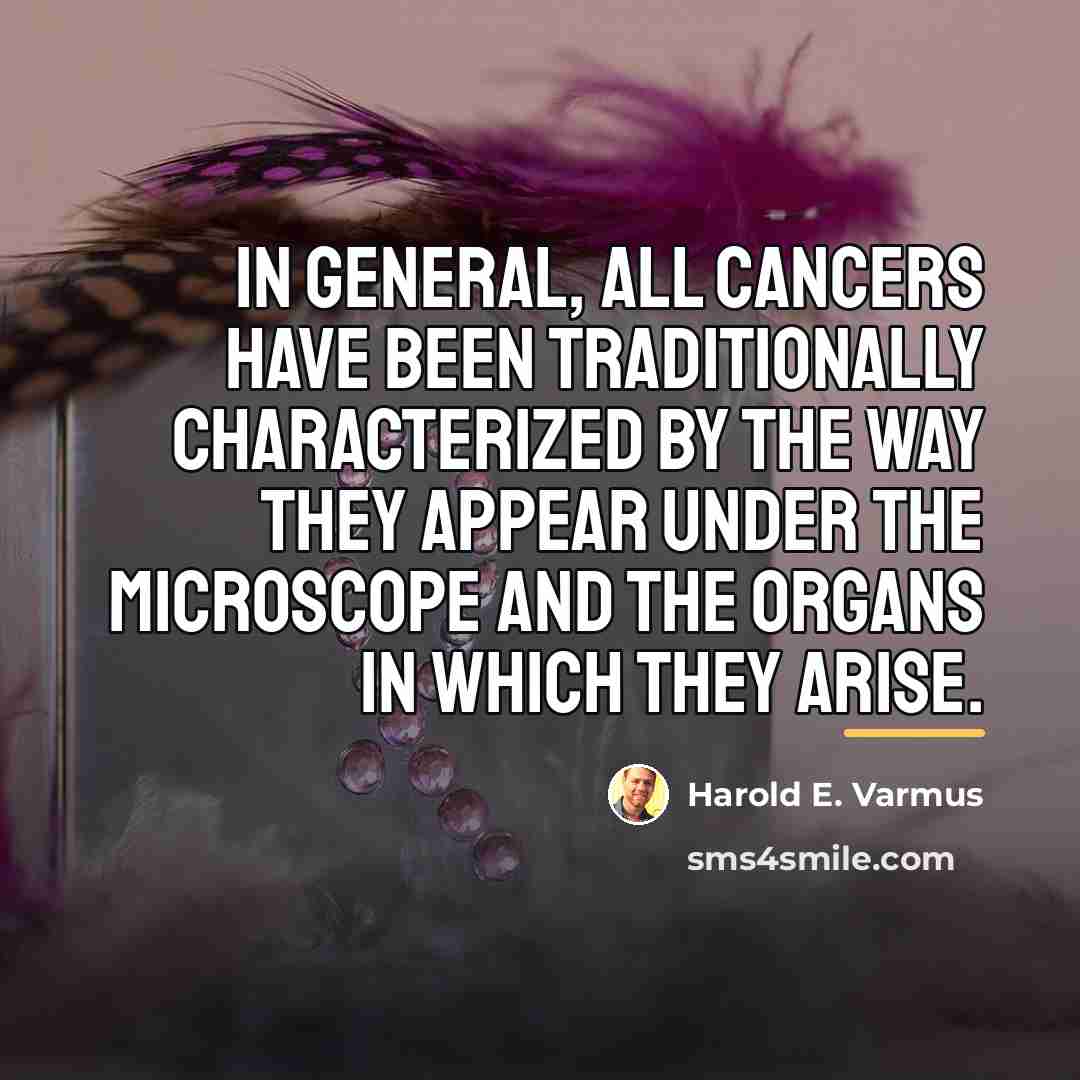 “In general, all cancers have been traditionally characterized by the…” quote by Harold E. Varmus