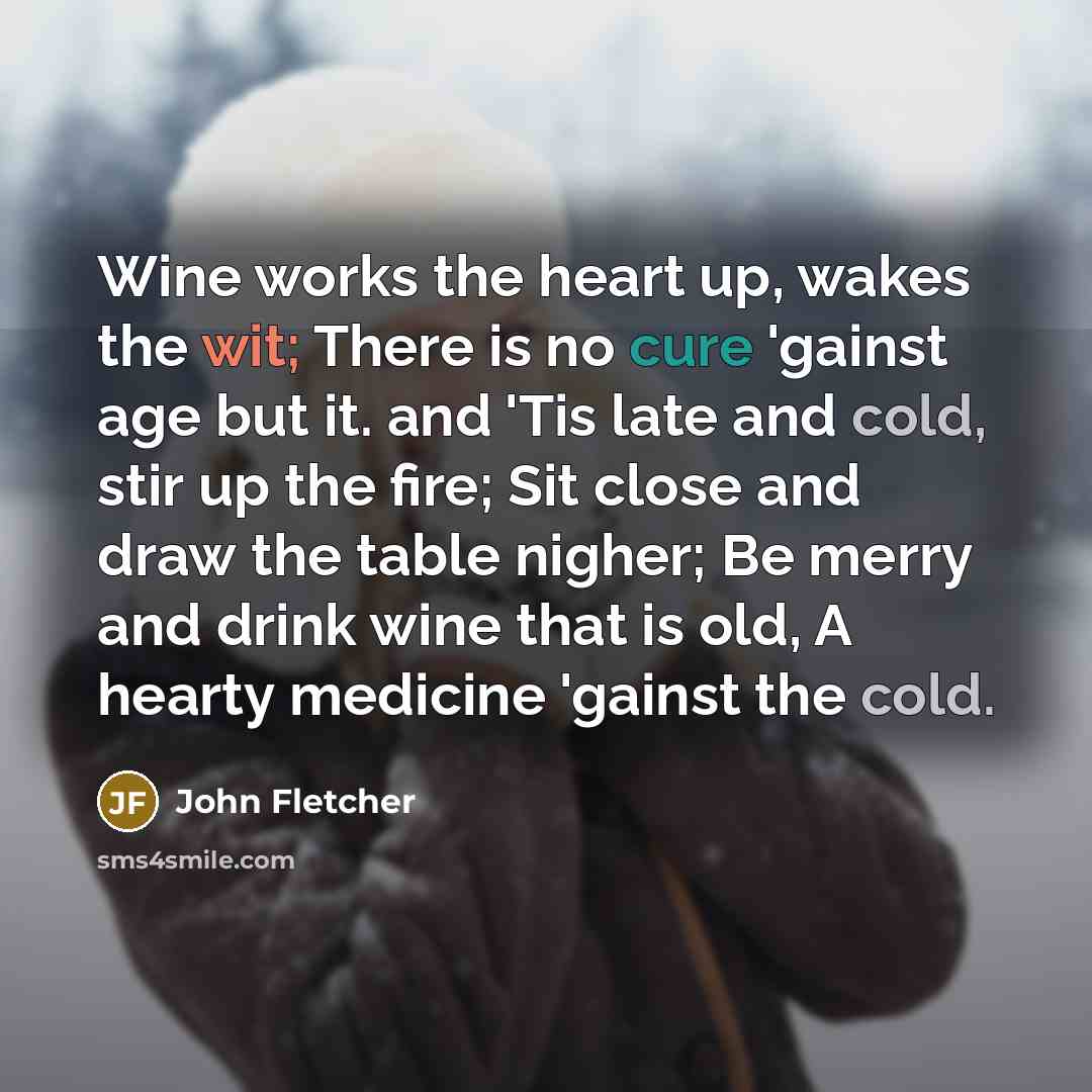 “Wine works the heart up, wakes the wit; There is…” quote by John Fletcher